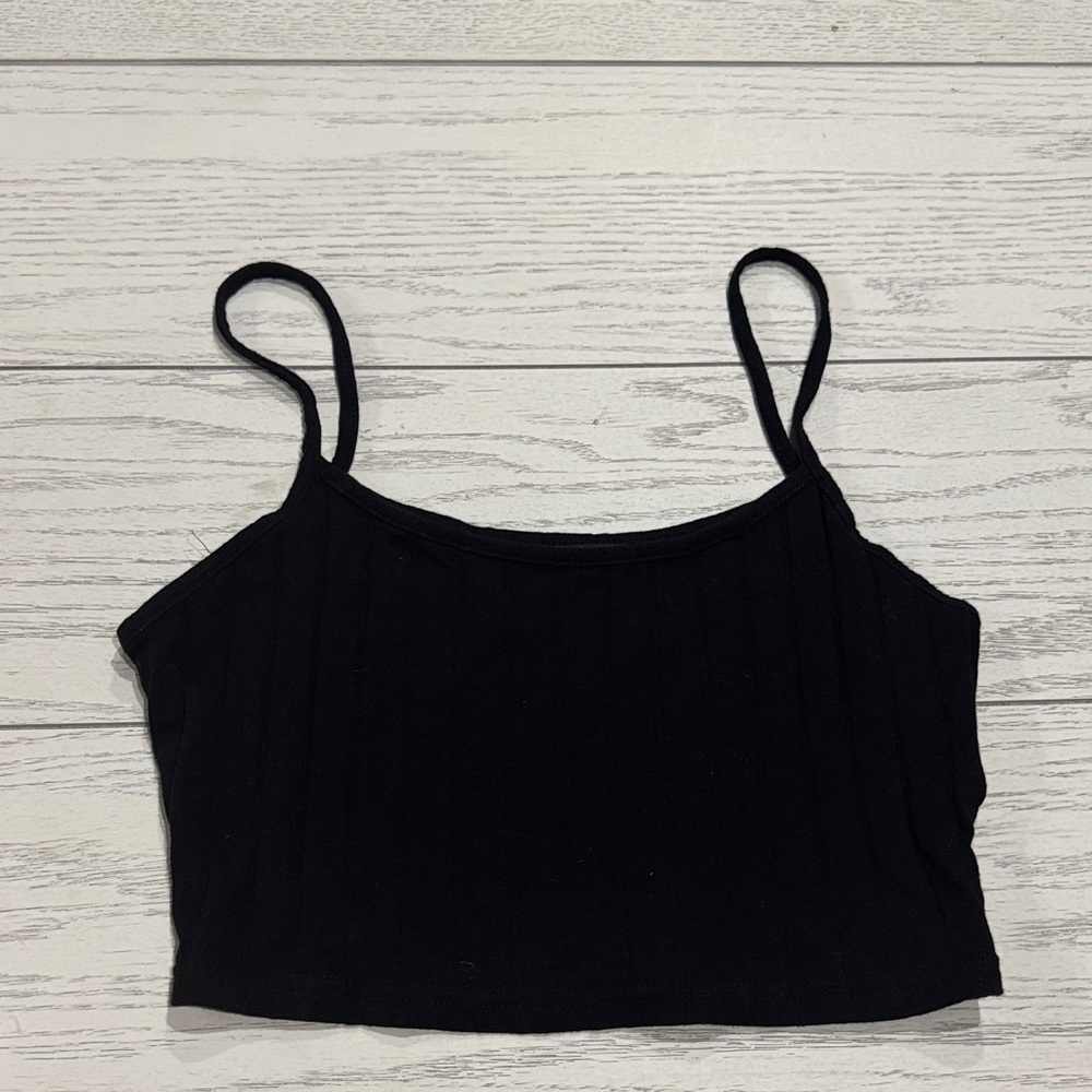 SHEIN Black Ribbed Camisole Top